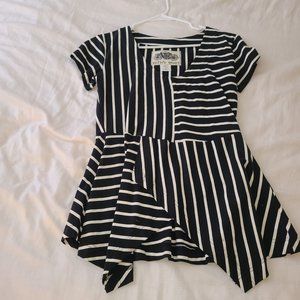 Effie's Heart, black and white striped flow top,